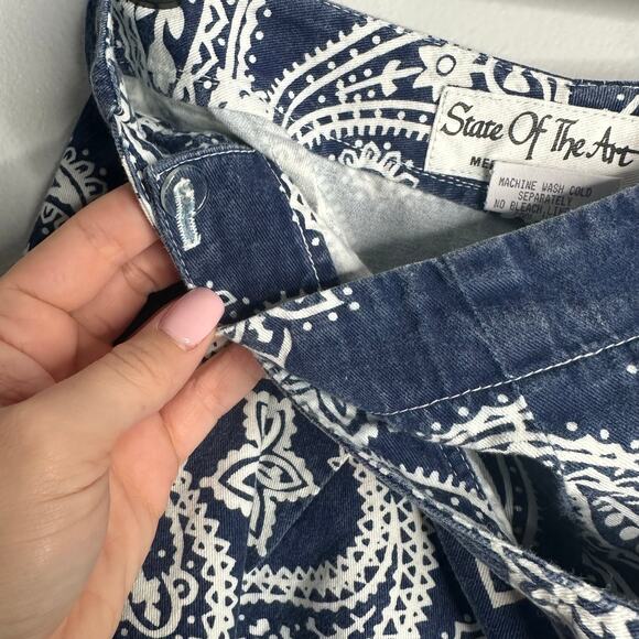 Vintage State of the Art Women's Blue and White Paisley Print Wrap Skirt Size 13 - Picture 4 of 7